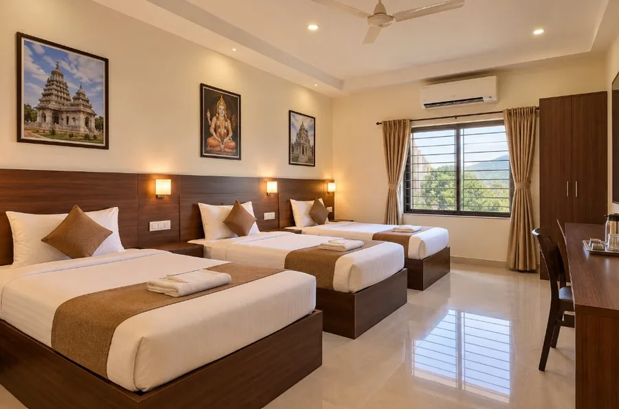 3-Bed AC Room at Gajanan Maharaj Bhakta Niwas, Trimbakeshwar