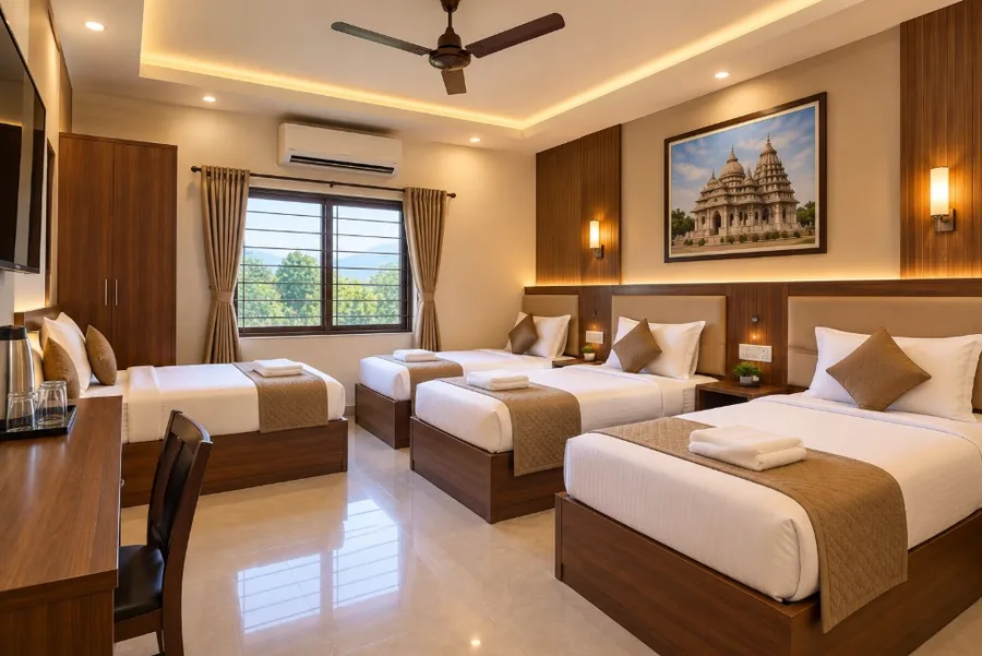 4-Bed AC Room at Gajanan Maharaj Bhakta Niwas, Trimbakeshwar